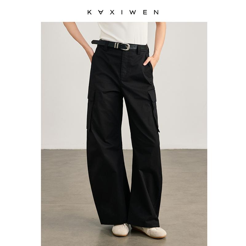 Qianwen American style workwear pants 2026 spring new casual loose multi pocket practical cotton pants