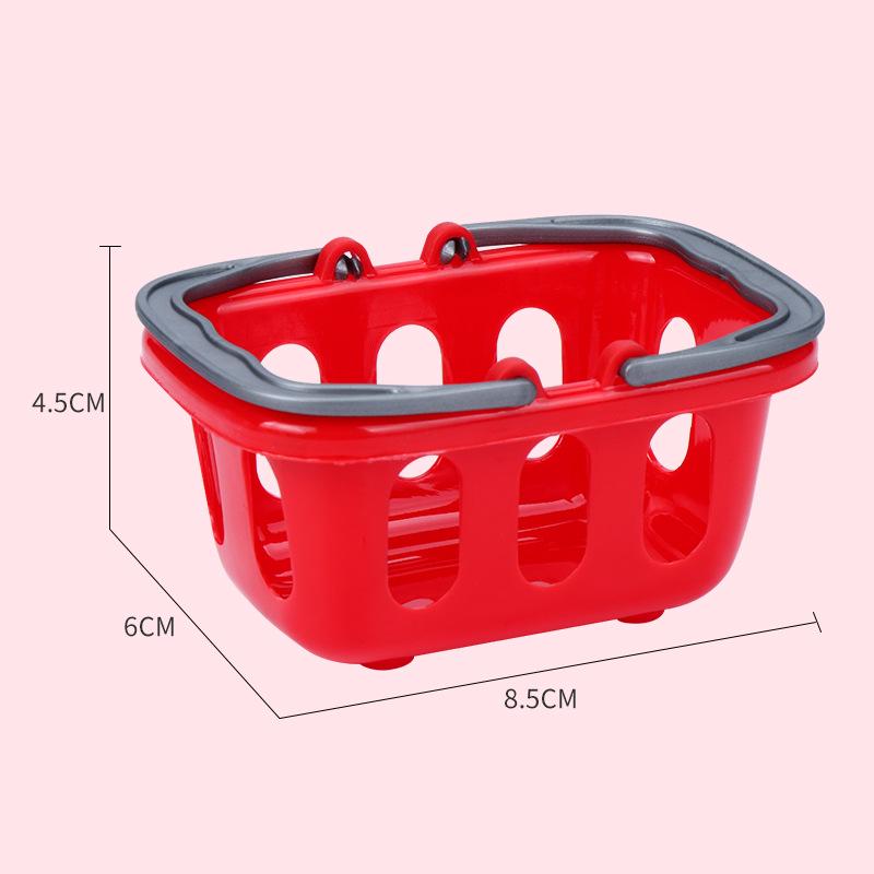 Mini Shopping Basket Toy Set: Dollhouse Grocery & Fruit Accessories