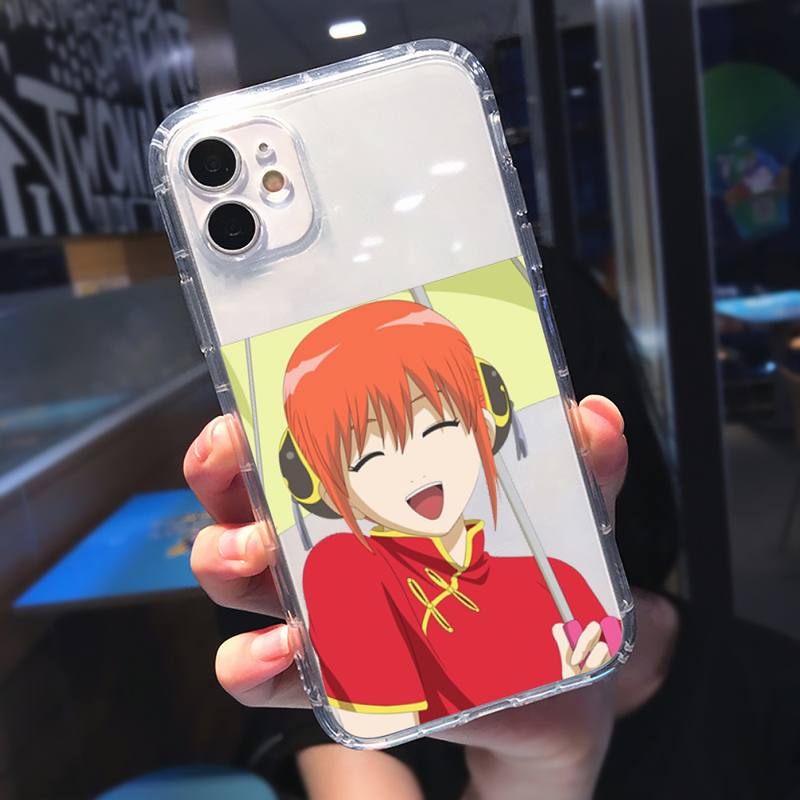 Kagura Gintama Anime lustige Telefon Fall Transparent weiche Für iphone 12 11 13 7 8 6 s plus x xs xr pro max mini