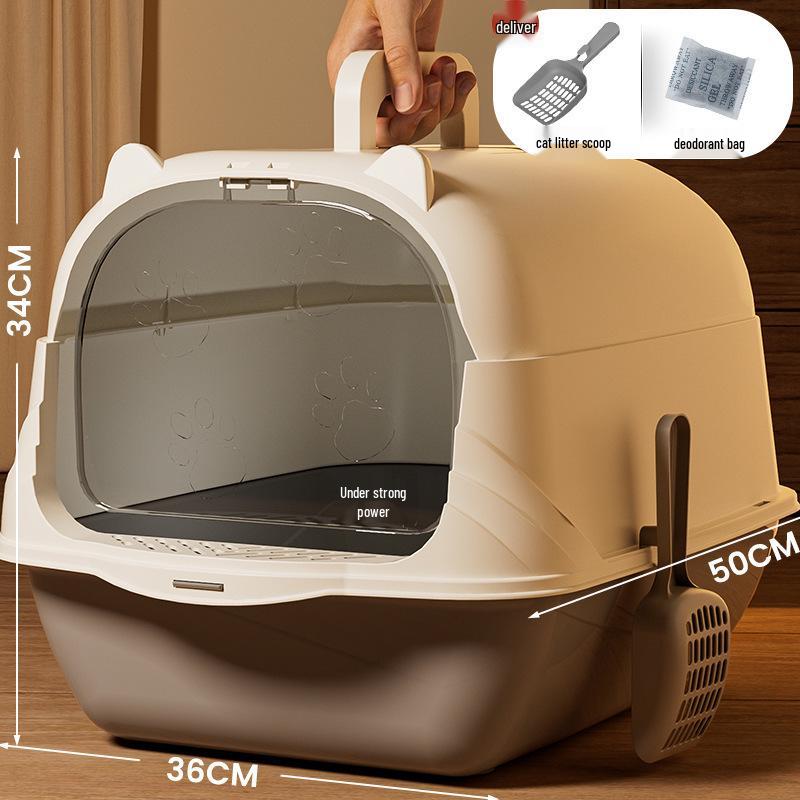 

Дуже великий закритий котячий туалет з дезодорантом та захистом від розбризкування Includes Cat Litter Scoop