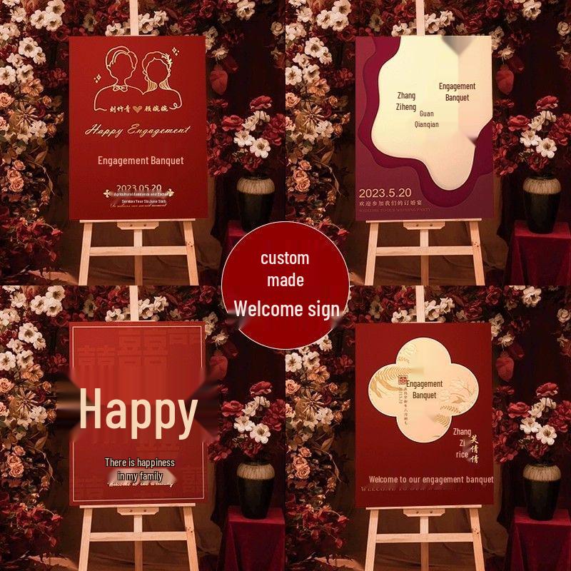 Wedding Ceremony Engagement Welcome Sign - Decorative Guide and Water Board Stand