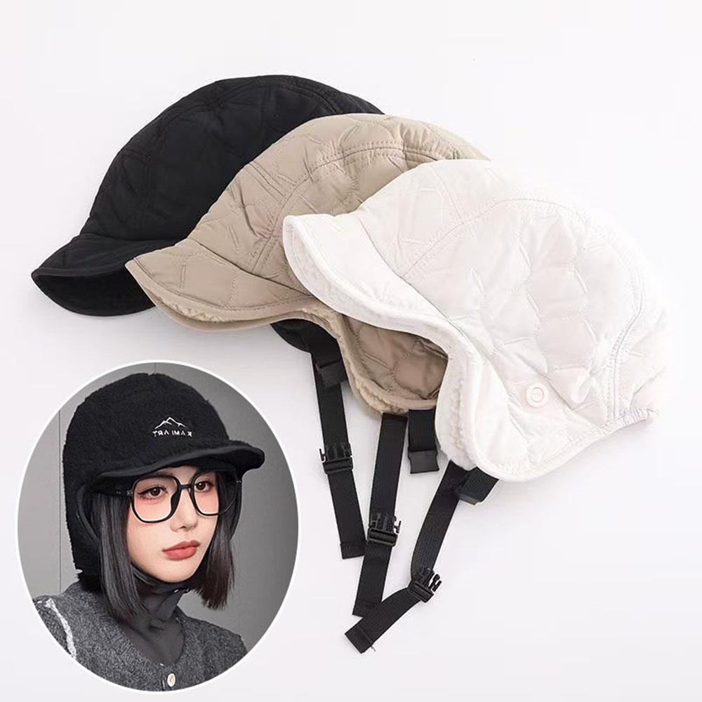 Winter Women Ski Down Hat Bomber Cap Aviator Trooper Earflap Cap Men Fleece-lined Lei Feng Hat Lamb Wool Warm Ear Protection Hat