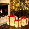 Christmas Glowing Gifts Box Decoration Ornament With Bow Lighting Box Outdoor Light Lighting Xmas New Year Home Yard Decor