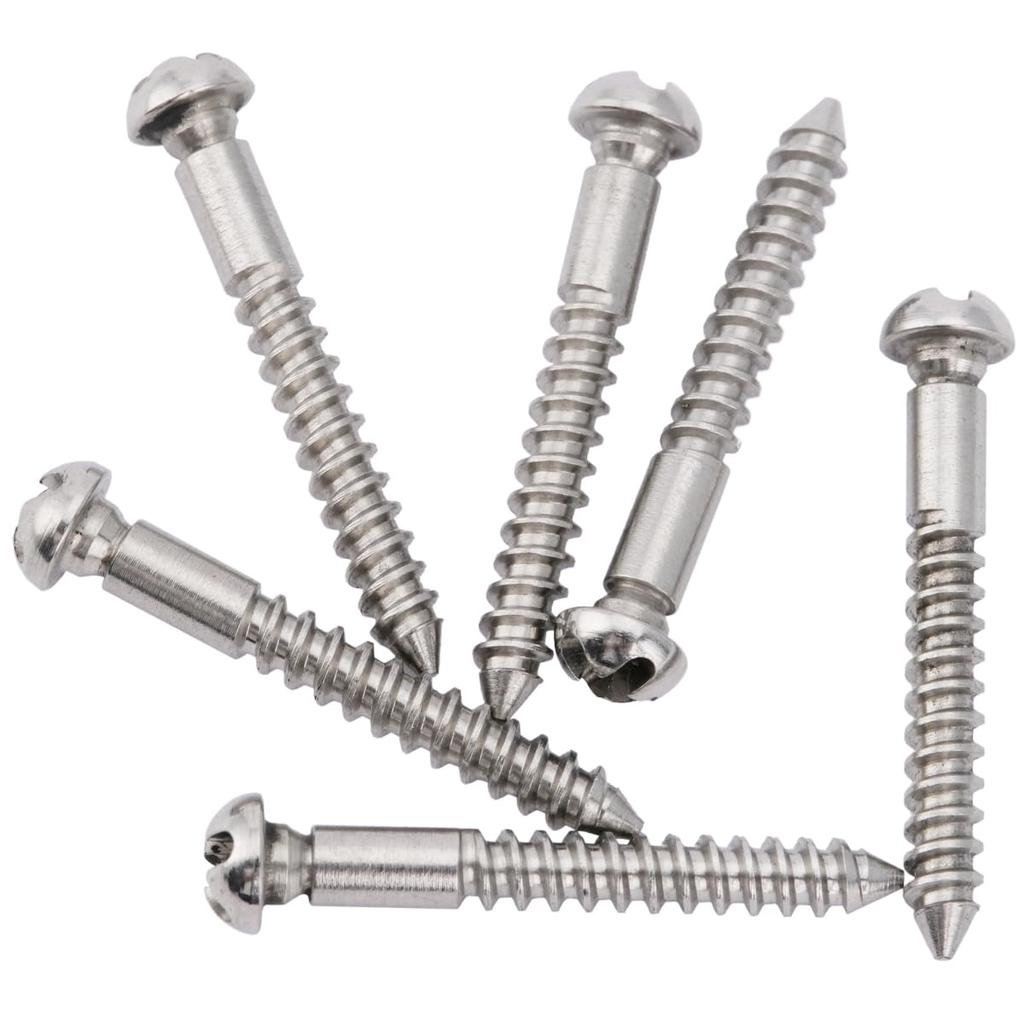 Musiclily Ultra Stainless Steel Tremolo Bridge Screws for Electric Original Color of 30x3.5mm Guitars, (Set 6)