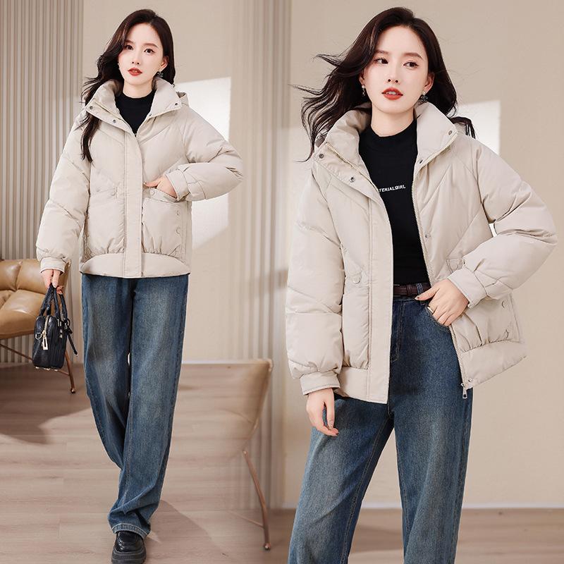 

Женская зимняя верхняя одежда оверсайз, пальто с капюшоном, повседневные свободные теплые куртки для леди, больших размеров, женская одежда L бежевый