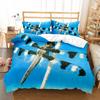 Dragonfly Duvet Cover Set Art Painting Animals Pattern King Queen Size Polyester Comforter Cover for Kids Boys Girls Bedding Set