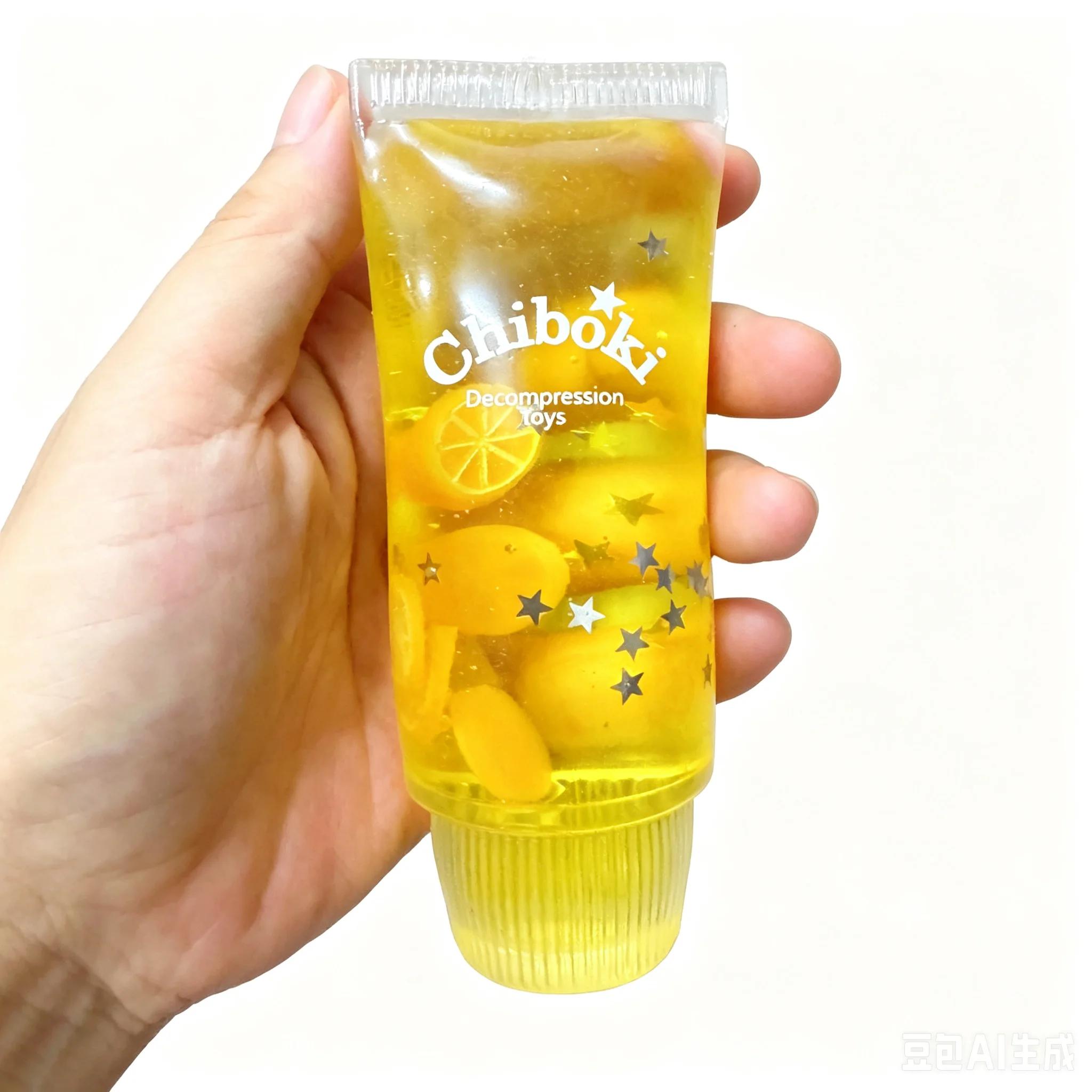 Fruit Gevuld Maltose Tandpasta Stressverlichtend Speelgoed Zacht Langzaam Rijzend Vervormbaar Knijp Squishy Fidget Sensorisch Speelgoed citroen