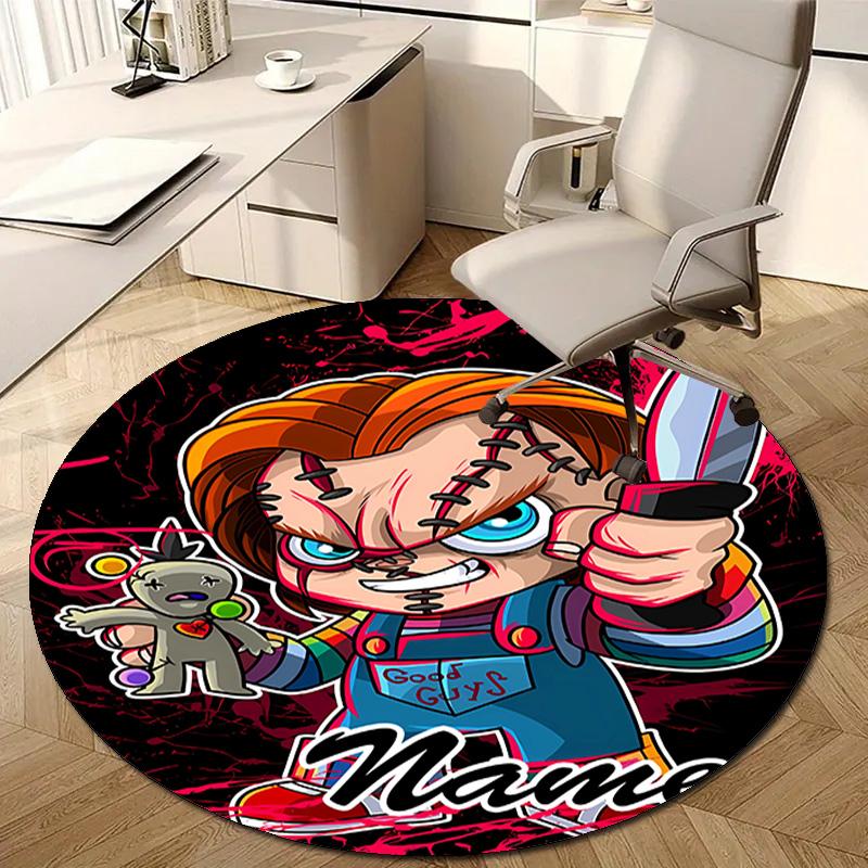 Personalized C-Chucky Round Chair Office Rug - Perfect for Mat, Office Chair & More - Ideal Gift for Birthdays and Holidays