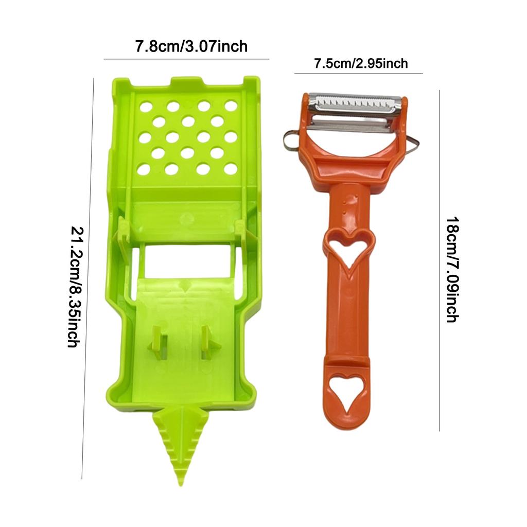 2-in-1 Multifunctional Vegetable Peeler with Stainless Steel Blades Potato Peeler Vegetable Chopper Tool for Home Kitchen