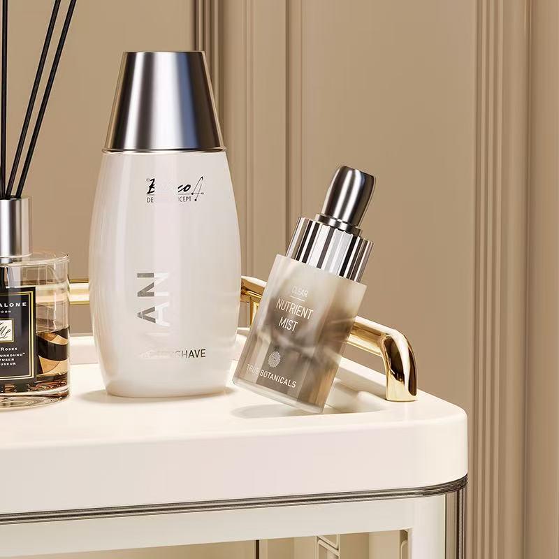 Cutie de Depozitare Cosmetică Pliabilă de Lux cu Sertar - Organizator de Mare Capacitate pentru Îngrijirea Pielii și Rujuri