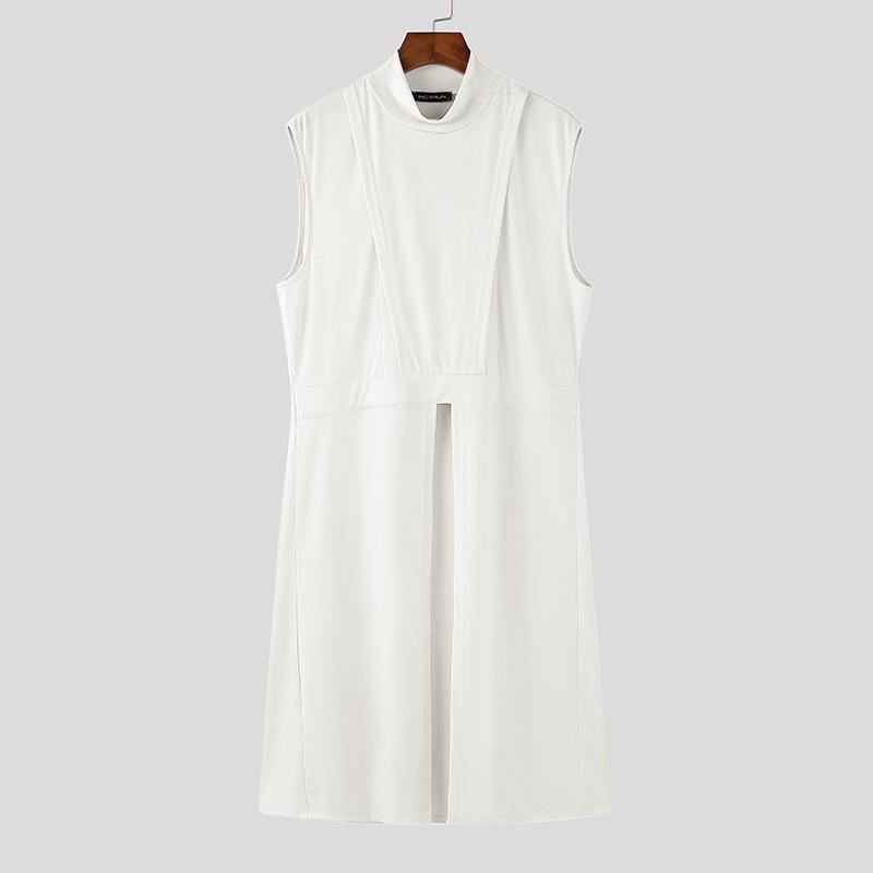 INCERUN Pánský modelový výstřih bez rukávů Dlouhá tílka Neformální trička s tunikou