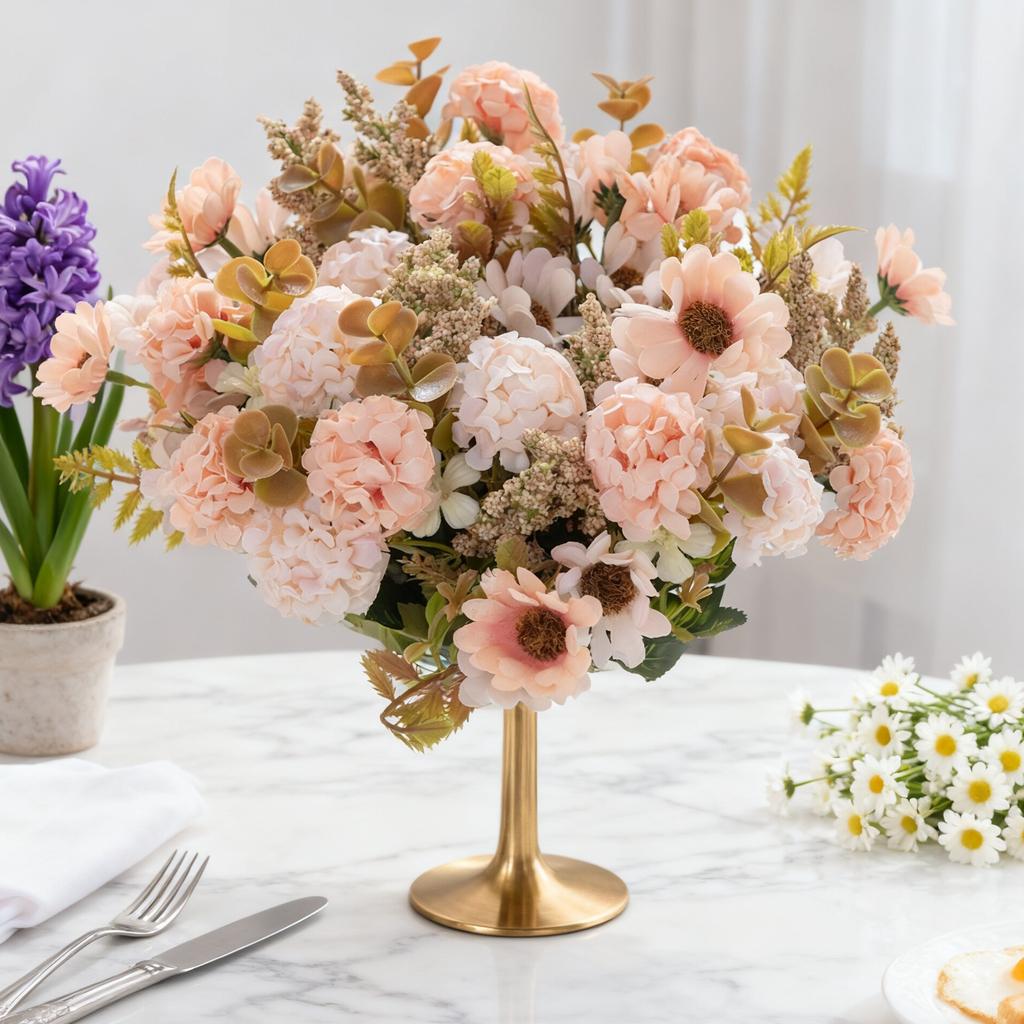 Artificial Flowers Silk Chrysanthemum Bridal Bouquets Valentine's Wedding Outdoor Vases Garden Home Room Decora Gift Accessories