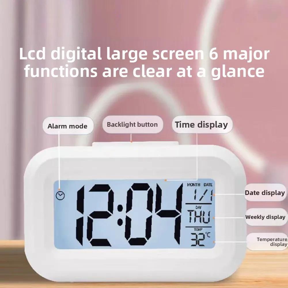 Electronic Clock Date Temperature Function Children's Bedroom Clock Home Offices Desktop Clock Desk Decor Child Alarm Digital