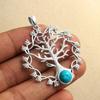 Turquoise Tree Of Life Pendant 925 Sterling Silver Charm Jewelry Women Pendant