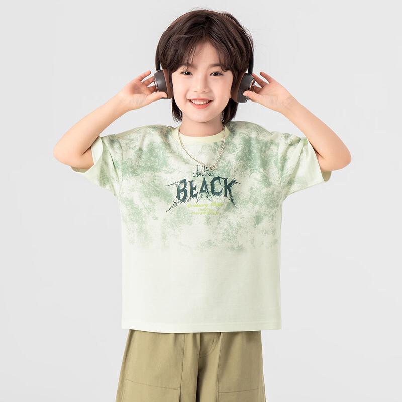 DODO Boys' Cool-Feel Gradient Tie-Dye Short Sleeve Cotton T-Shirt