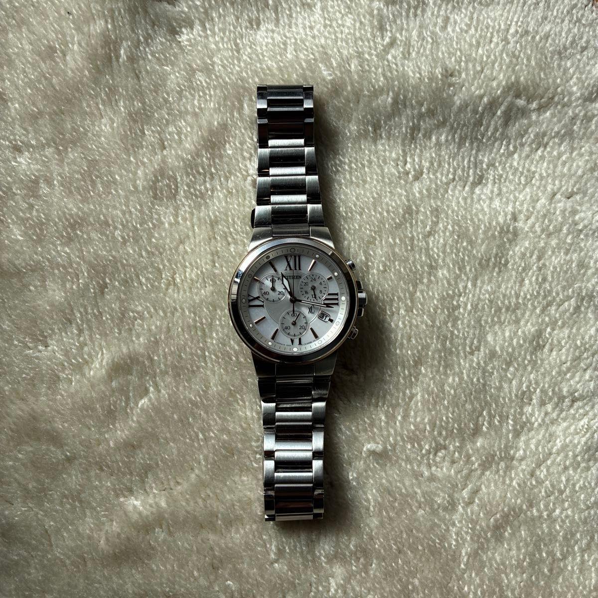Used CITIZEN Citizen watch chronograph silver
