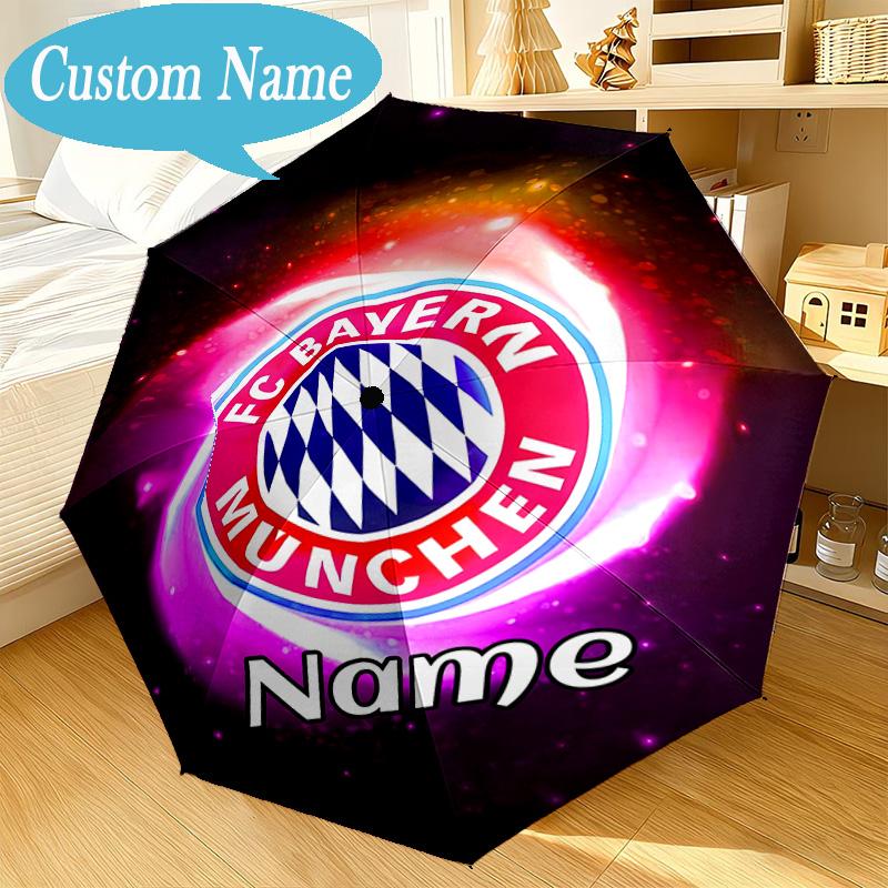 Custom Name Umbrella Bayern Munich Crest Art Umbrella 8-Frame for Travel, Camping, Casual Lightweight Portable, Essential for Family Gifts