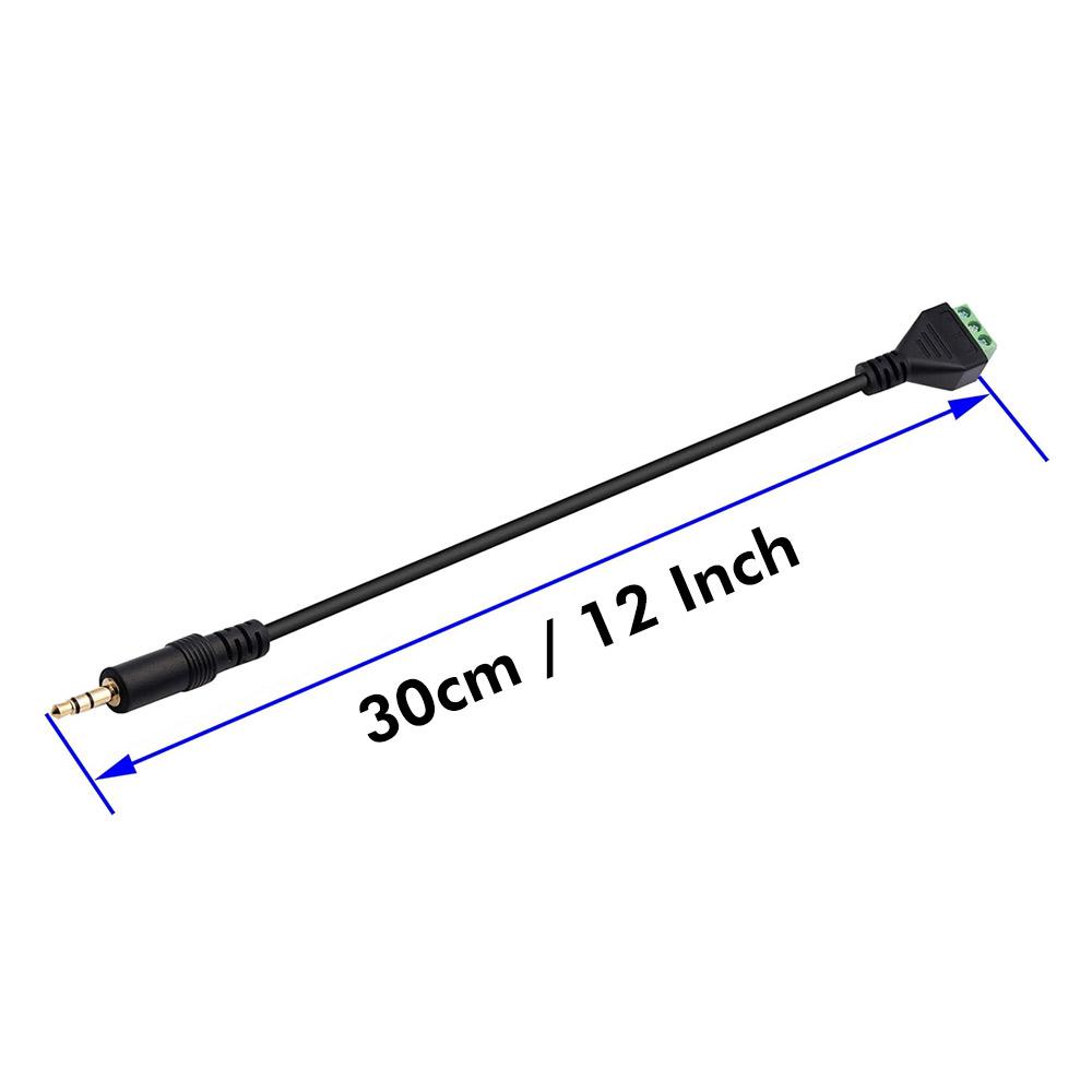 JUNSUNMAY Solder-Free 3.5mm Stereo Male to 3-Pole Terminal Audio Adapter Cable (Green)
