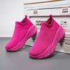 Lazy Comfortable Spring and Autumn Fly-woven Socks Shoes Thick-soled Large-size Sports Shoes Shock-absorbing Running Shoes