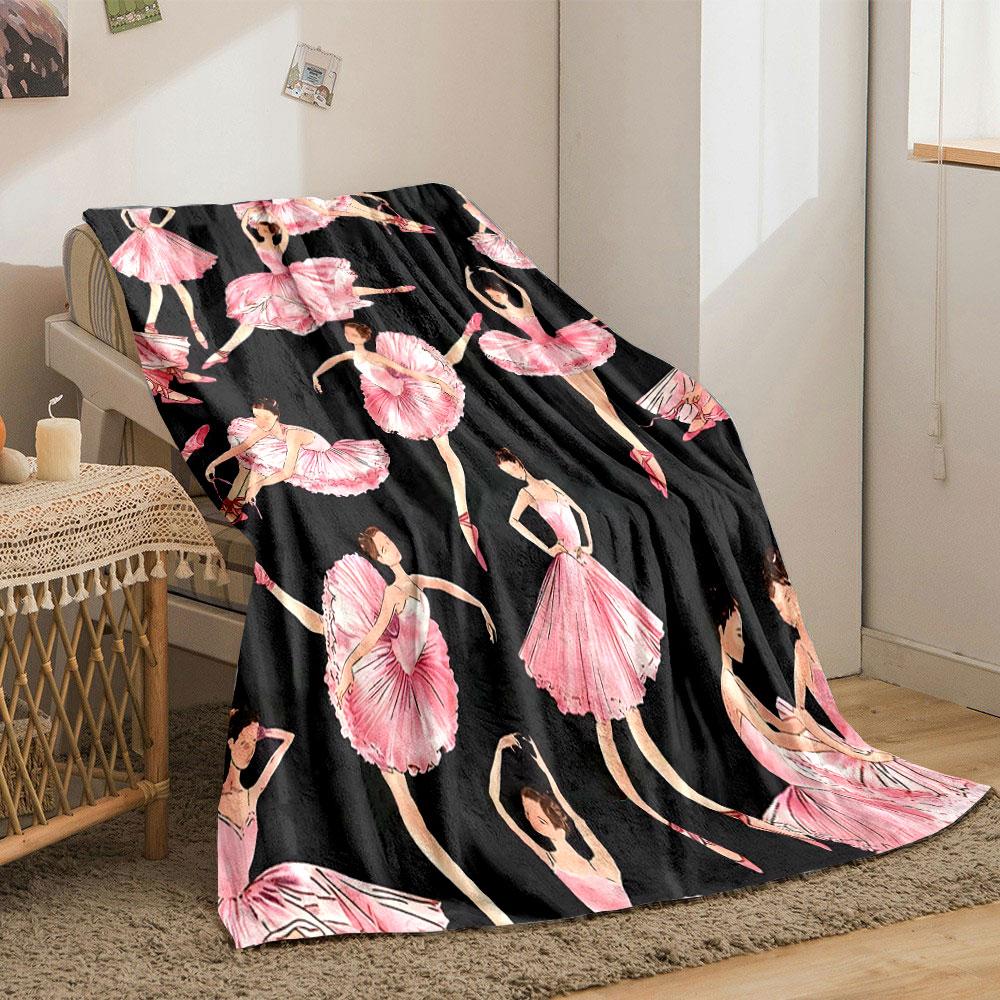 Ballet Girl Pink Blanket bedroom Blanket for Livingroom Couch lunch break Soft throw for Friend's festival Gift