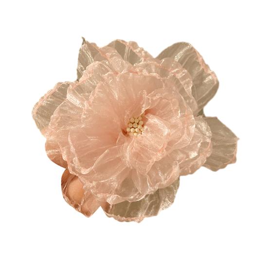 

Hairpin 3D Flower Decor Hair Clip with Serrated Teeth Ponytail Bun Half-Up Hairstyles Clip Hair Styling Tool Hair Accessories H