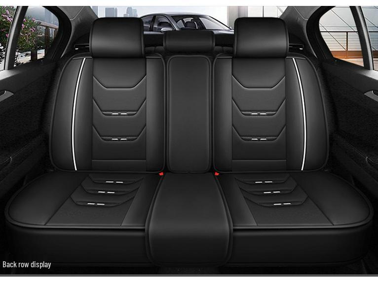 Universal Four-Season Car Seat Cushion Set – Five-Piece Linen & Ice Silk Full Coverage