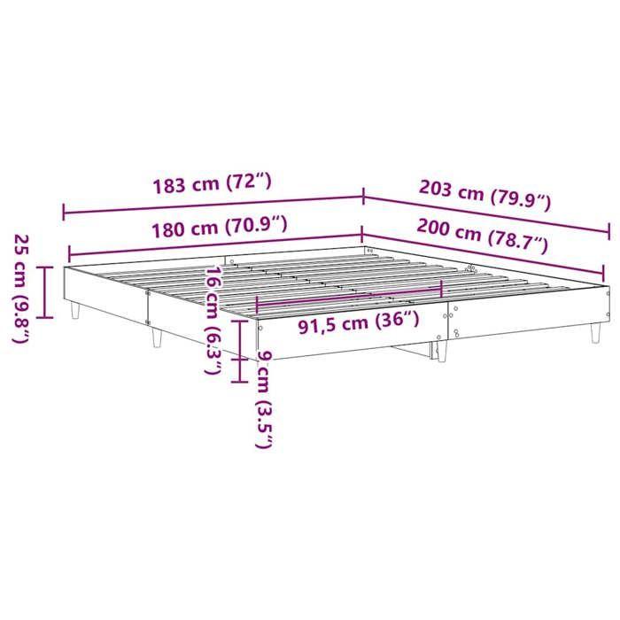 VidaXL Cadre de lit sans matelas noir 180x200 cm bois d'ingénierie, meuble de chambre à coucher, sommier, lit double, lit, 3329022