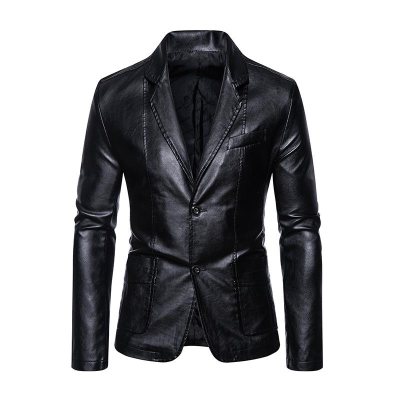 Men's Leather Suit Autumn New Casual Jacket Korean Style Slim Lapel Leather Suit Leather Jacket Men's Trend