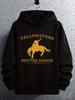 Felpa Pesante - Felpa con Cappuccio e Grafica Western Cowboy Action