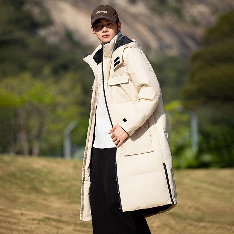 

Зимняя новая куртка-пуховик мужская средняя и длинная куртка с капюшоном Tooling S бежевый