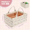 Floral Diaper Caddy Organizer with Handles and Removable Dividers Portable Nursery Storage Basket Versatile Baby Storage Basket