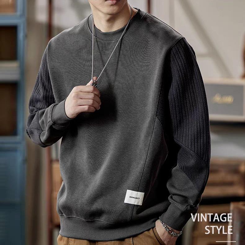 

Стильный мужской свитер в стиле Харадзюку: Свободный, красивый круглый вырез на весну и осень L