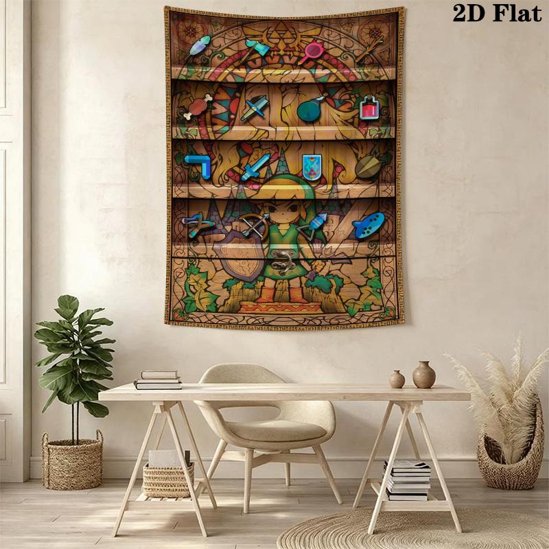 Link'S Epic Journey Zelda Adventure Tapestry Fashion Print Background Cloth Soft Wall Covering Decoration Atmospheric Background Cloth