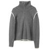 Sancai Winter Zipper Lapel Loose Knit Pullover
