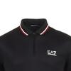 Emporio Armani EA7 Letter Logo Printed Striped Slim Fit Short Sleeve Polo Shirt Men tops Black 6DPF17-PJ27Z-1200