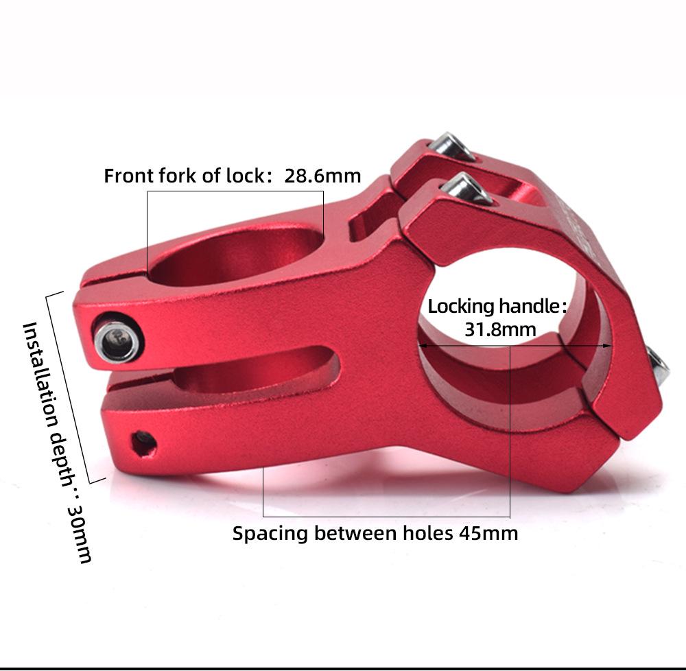 Short Cycling Mountain Bike Stem Handlebar Accessory, 31.8mm Hollow Design