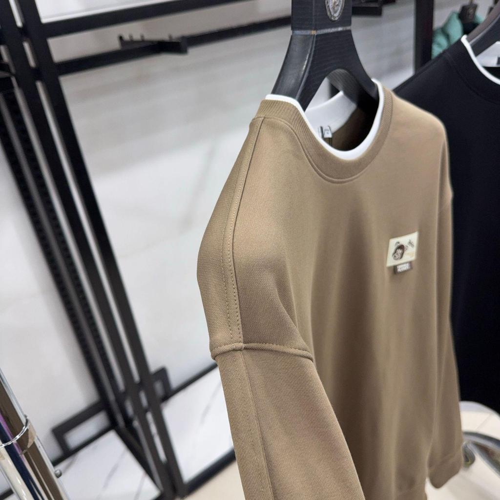 H Family 84% Cotton Autumn Round Neck Long Sleeve Hoodie for Mid-Age and Youth - Solid Color, Casual Warm Base Layer (3Y073A)