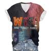 3D Digital Printed Women's Top, Spring and Summer Slim Fit Comfortable Top, V-neck Women's T-shirt 3407 EMA