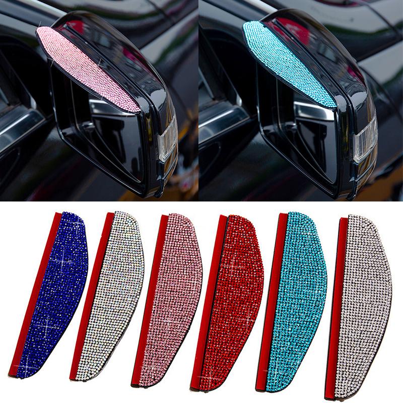 Auto Rückspiegel Regen Augenbraue Dichtung Strass Auto Rückspiegel Seite Schnee Sonnenblende Regenschutz Abdeckung Schutz Teile Zubehör