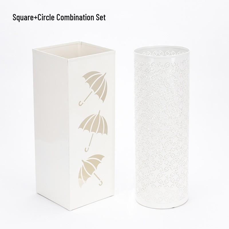 Metal Square Umbrella Stand and Storage Organizer for Newspapers, Dried Flowers, Fishing Gear, and Hiking Poles