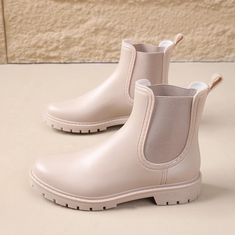 

Обработка на заказ ПВХ женские резиновые сапоги модные низкие сапоги противоскользящие износостойкие водонепроницаемые резиновые сапоги 39 абрикосовый