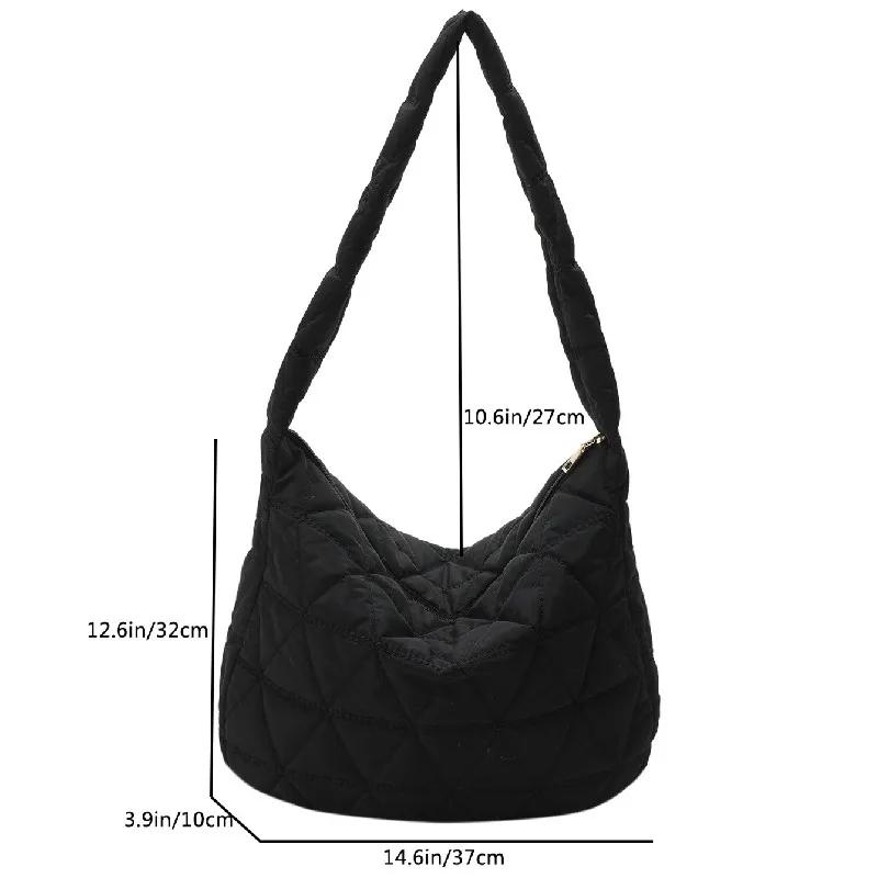 Stepp-Querbody-Tasche, Gepolsterte Umhängetasche, Trendige Hobo-Tasche mit großem Fassungsvermögen, Tägliche Querbody-Tasche, Sichere Reise-Geldbörse
