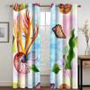 Marine Animal and Plant Theme High Blackout Curtains Shell Pattern Thick Clackout Drape Various Styles Bedroom Home Curtain Hot