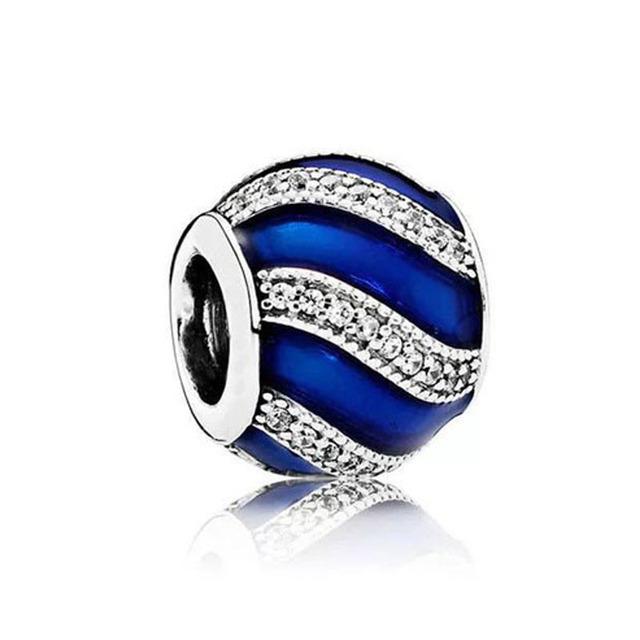 European New 925 Sterling Silver Blue Clip Star Snowflake Charms Beads Fit Original Fashion Bracelet For Women Jewelry Making