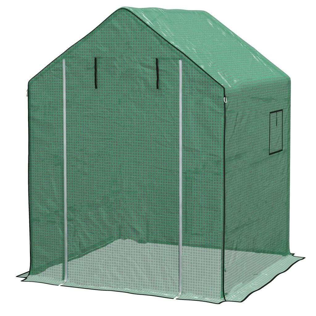 Greenhouse Replacement Cover, 140 x 143 x 190 cm, Window, UV-Resistant Zippered Door