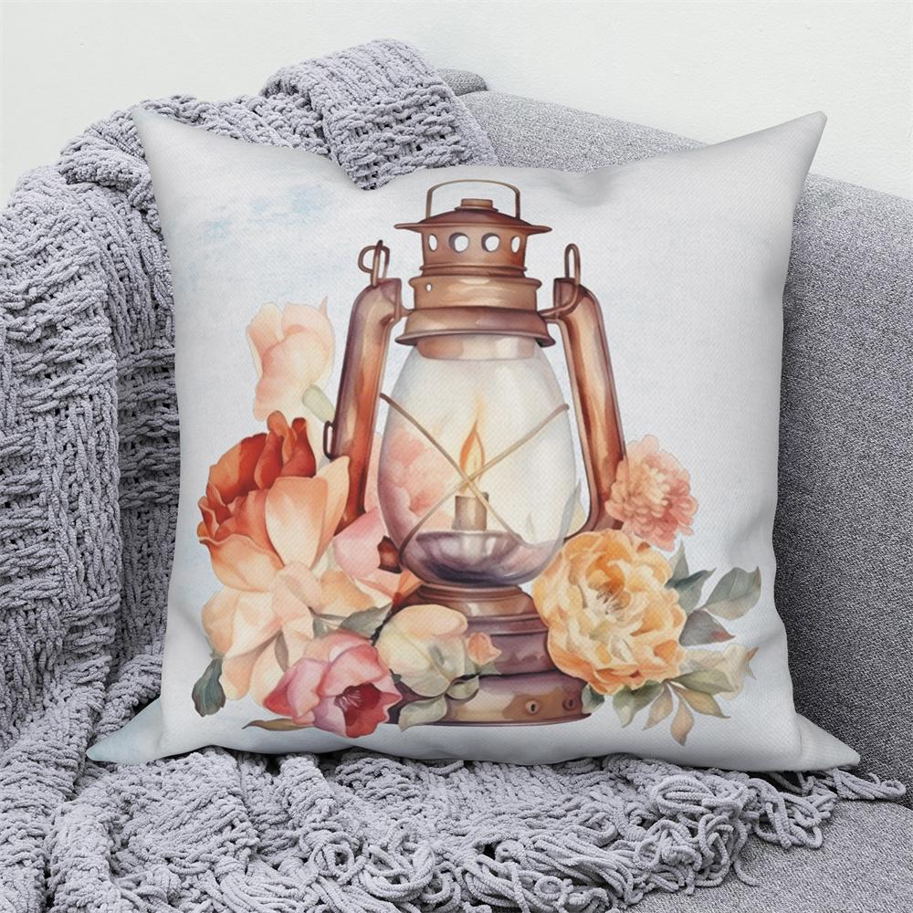 Květinový potisk Dekorativní povlak na polštářek na pohovku auto obývací pokoj Květina Rostlina Polštář