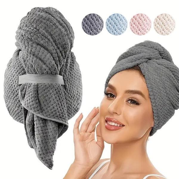 Microfiber Hair Towel Wrap For Women & Kids - Travel & Bathroom Essential - Quick Dry Hair Turban For Curly, Long & Thick Hair 39.37''x23.62''