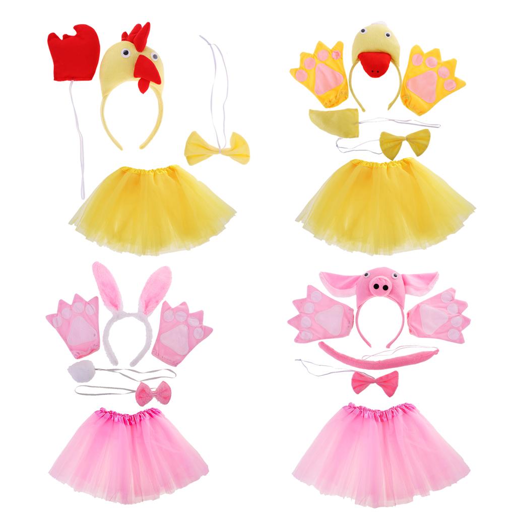 Kinder Tierkostüm Küken Ente Hase Schwein Set Schulaufführung Fasching