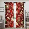 2 Stück, rote glitzernde Weihnachtsdekorationsvorhänge - 30% Verdunkelung - geeignet für Wohnzimmer, Schlafzimmer, Küche, Heimdekoration