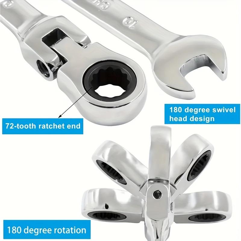 1Pcs Dual-purpose Plum Blossom Open-end Wrench, Industrial Grade Adjustable Ratchet Wrench, 72 Tooth Quick Wrench, Plum Blossom Wrench